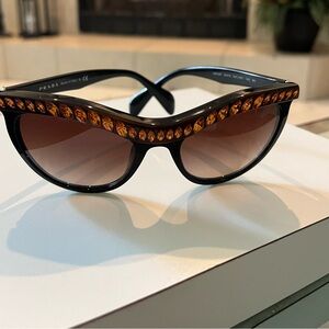 Prada Rhinestones Embellished sunglasses.
